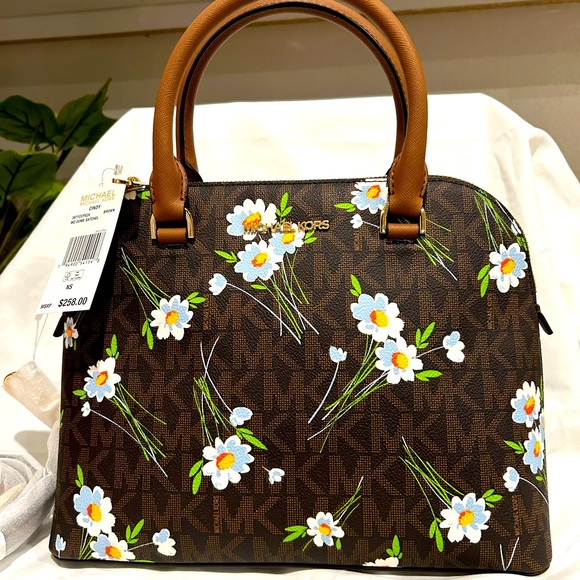 Michael Kors Cindy Floral Satchel - Picture 1 of 10